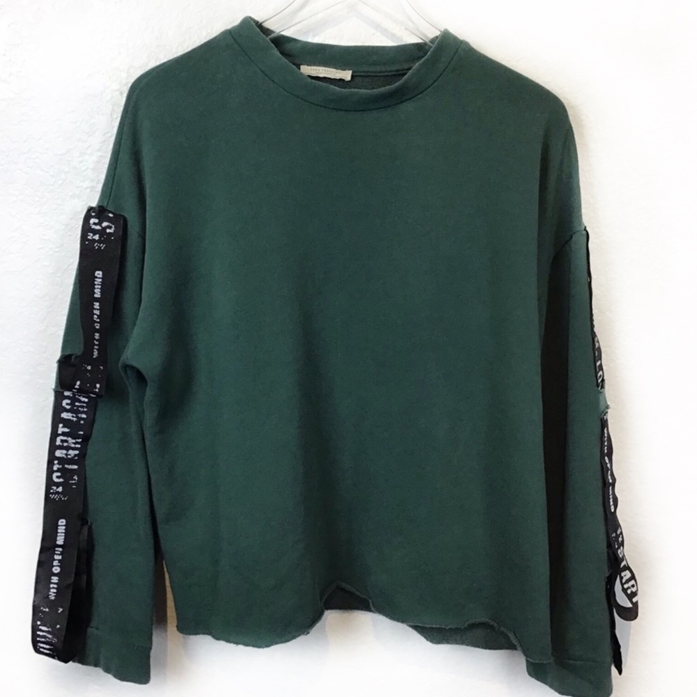 Zara Trafaluc Oversized Green Sweatshirt size S